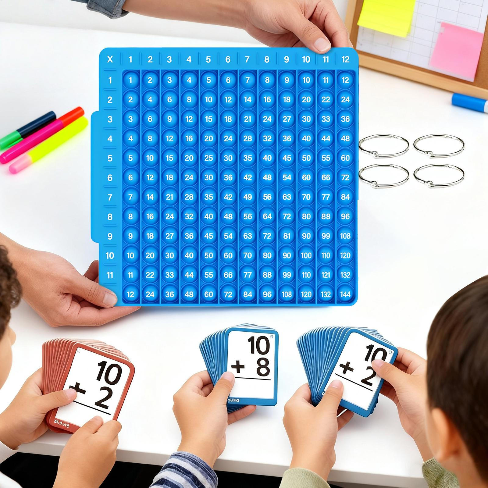 Board Game Live - Mathe-Flash-Karten-Spiel mit Brett, Silikon-Mathe-Betriebsspiele für Zuhause,