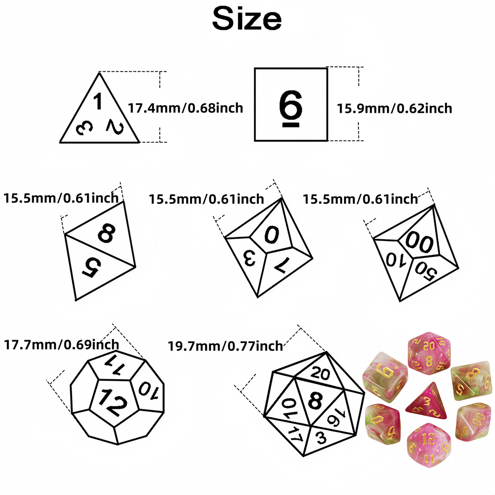 DND Würfelset 7-teilig D4-D20  – Board Game Live Bewertung und Preis